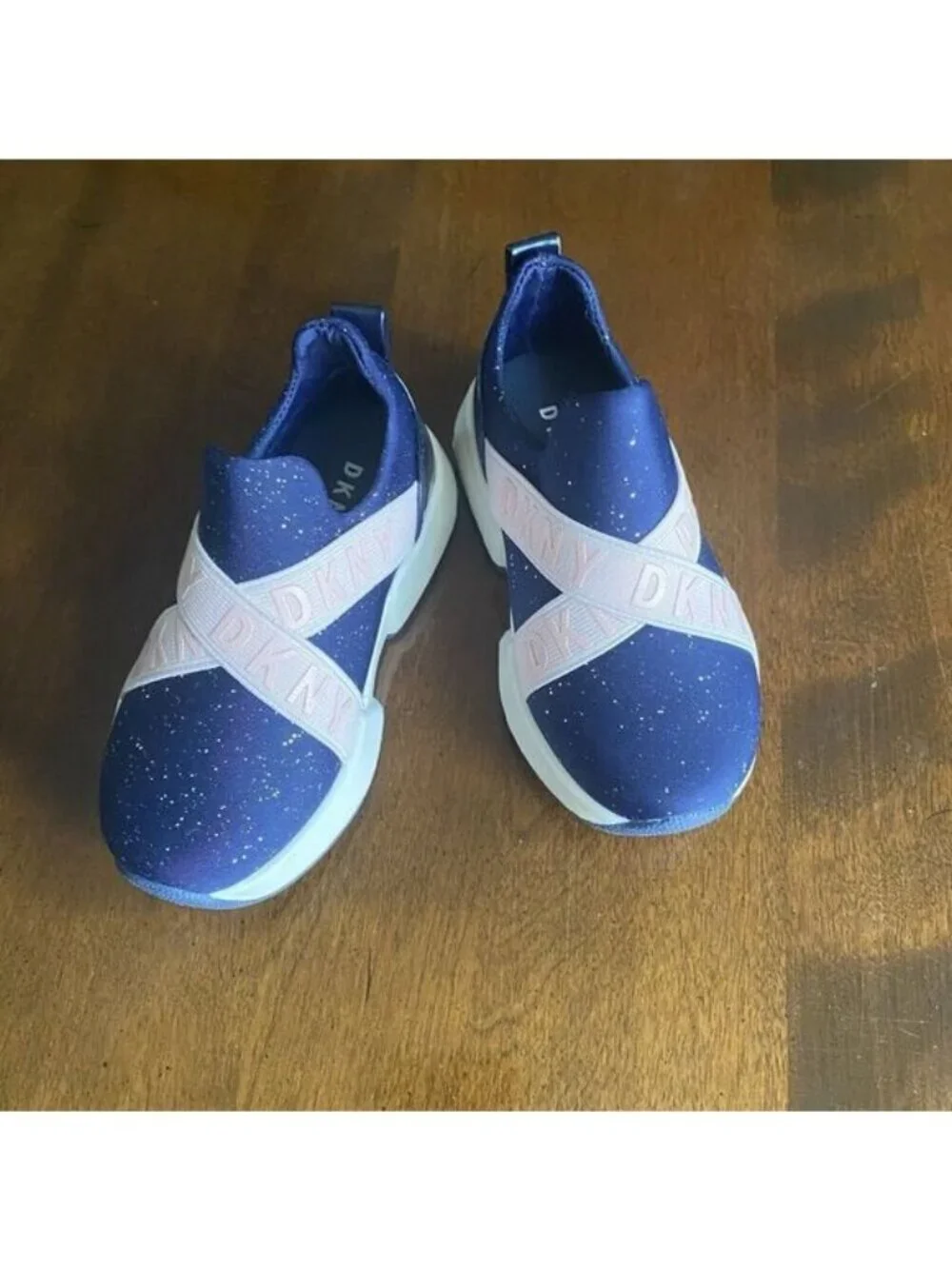 DKNY Baby Girls Casual & Fashion Sneakers Navy blush Shoes Size 5/4  Kids New